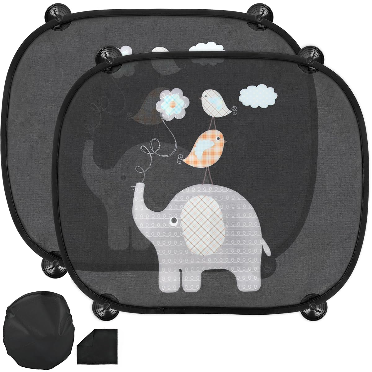 USENG Parasol Termoaislante 1 Par+Ventosas Parasol Coche Lateral Parasol Coche Infantil Lateral Parasol Ventanas Traseras Coche Parasol con Ventosa 2 Unidades Parasol de Coche Parasol Coche Trasero
