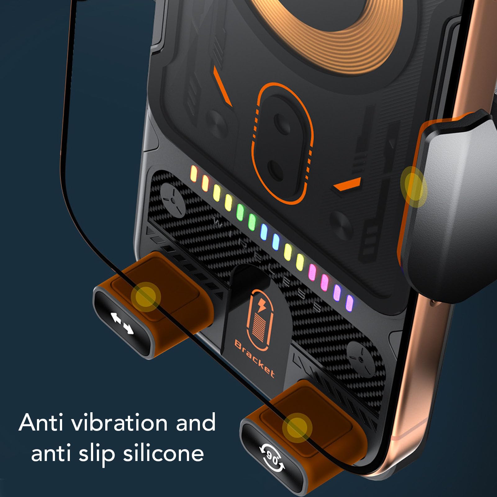 Dilwe Supporto per Telefono da Auto con Caricatore Wireless, Ricarica Rapida da 15 W, Rilevamento Automatico, Rotazione a 90°, per Bocchetta Dell'aria, Supporto per Smartphone