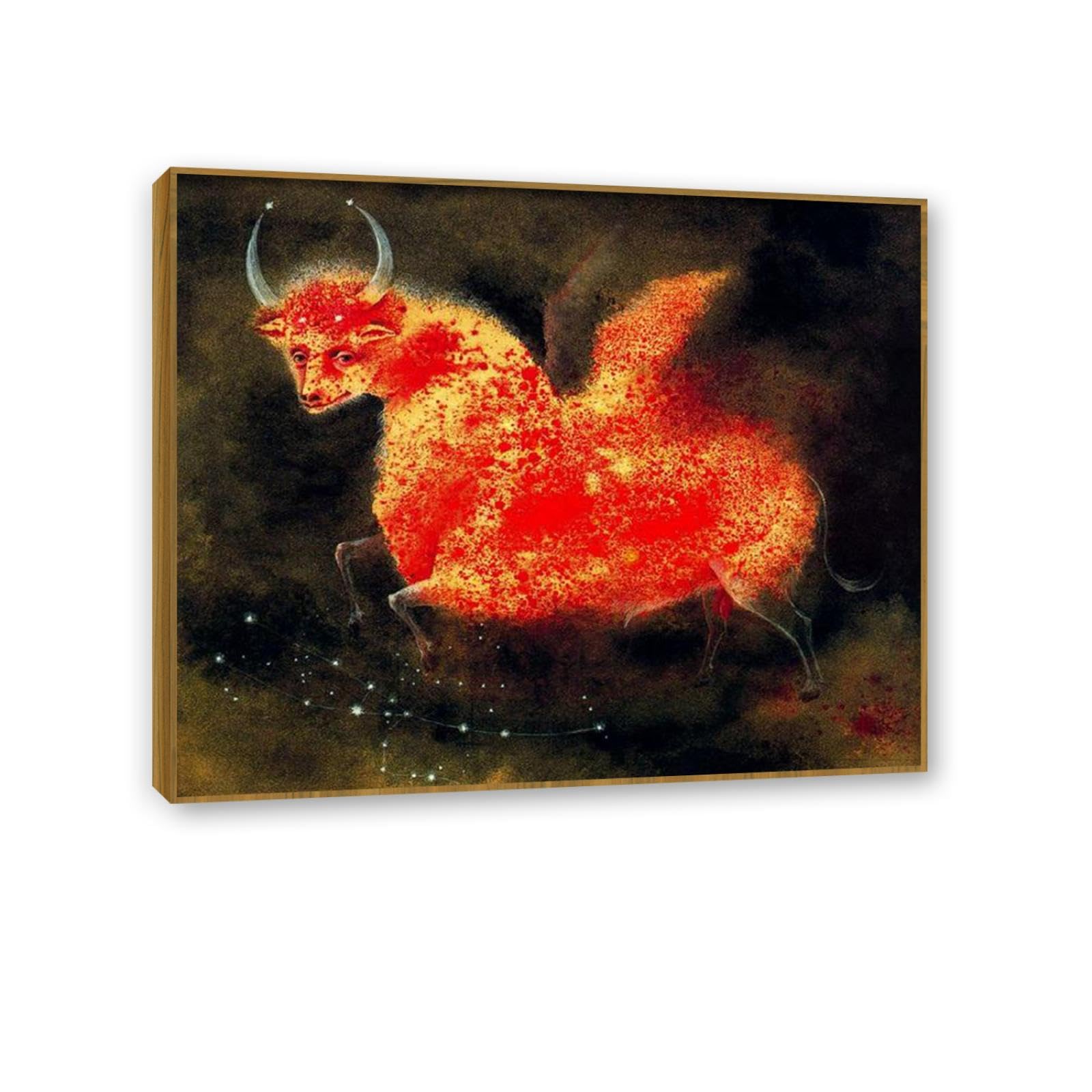 MYCGGDGH Remedios Varo Canvas Wall Art Reproductions of Famous Paintings Taurus Posters Remedios Varo Print Wall Decor for Living Room Bedroom Home Decor 80x60cm(32x24in) Teak frame
