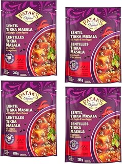 Patak's - Ready To Eat Vegetarian Meals, (4 Pack) (Lentil & Veggie Tikka Masala)