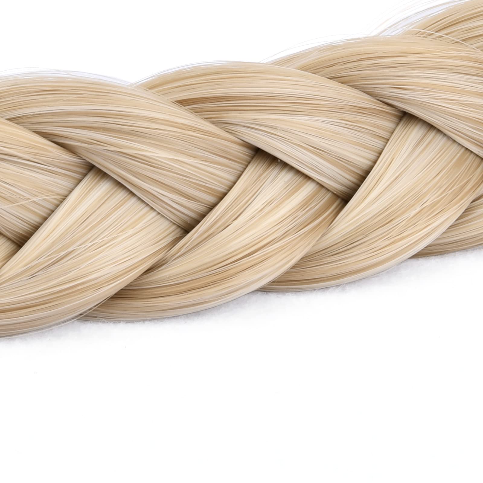Gledola 2 Strands Fishtail Plaited Braids Headband Braided Synthetic Hair Elastic Stretch, Hair Accessory for Bride Women - Image 2
