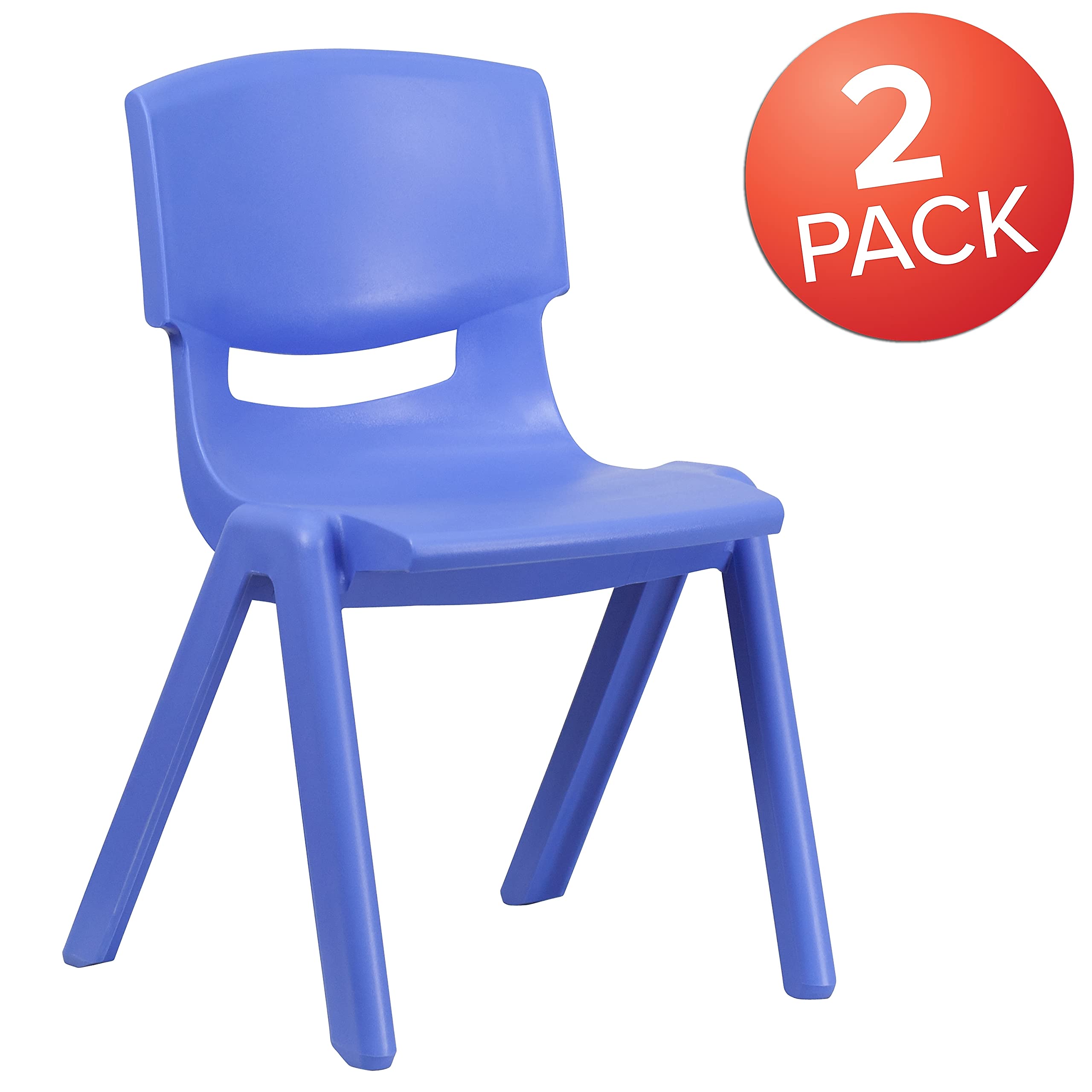 Amazon.com: Flash Furniture Whitney 2 Pack Blue Plastic Stackable