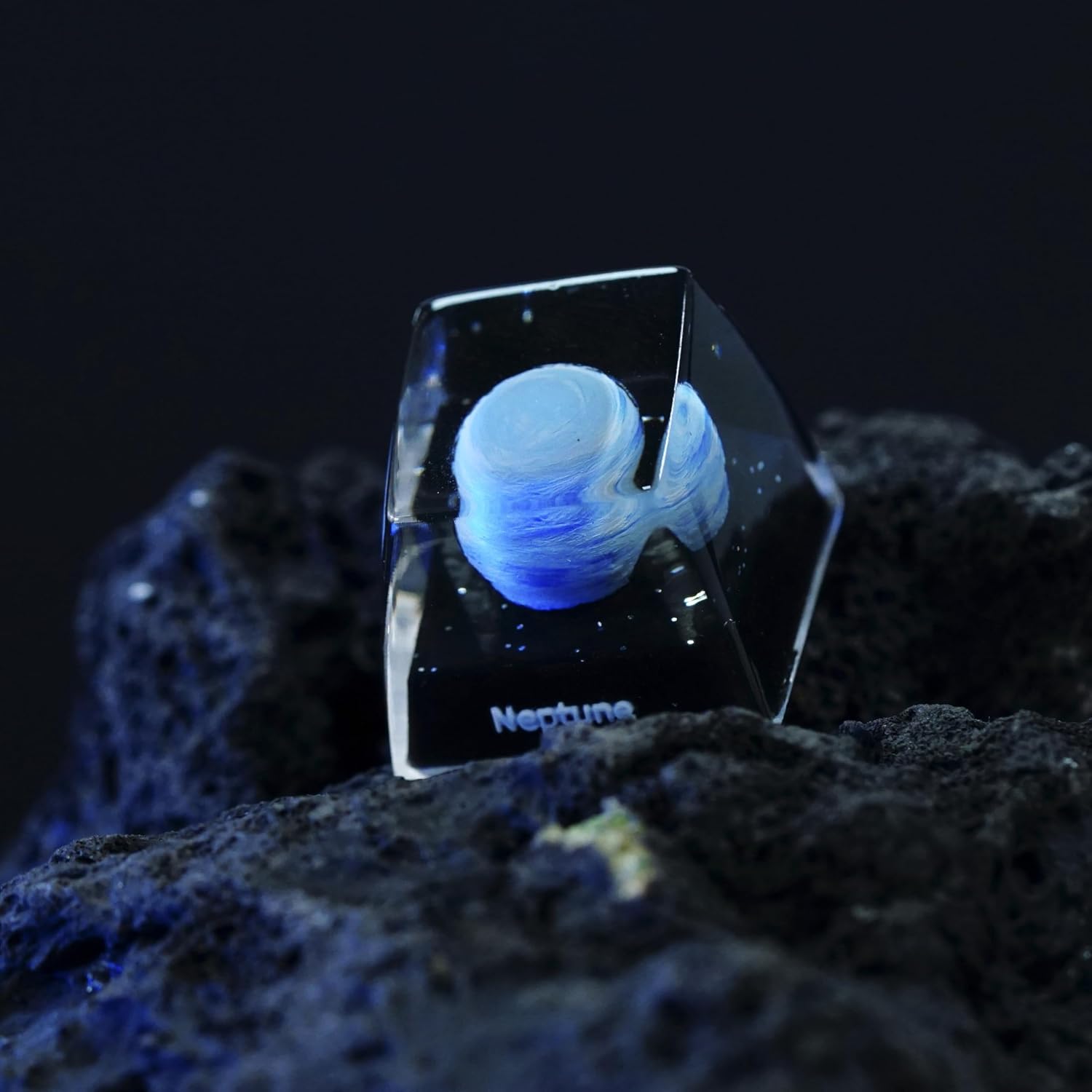Neptune Artisan Keycap Solar System Planet - 1U ESC, R1 SA Profile Custom Handmade Resin Cherry MX Switch Key Cap Mechanical Keyboard, Cool Tech Gifts for Men, Dad, Father, Gamer, Space Lover