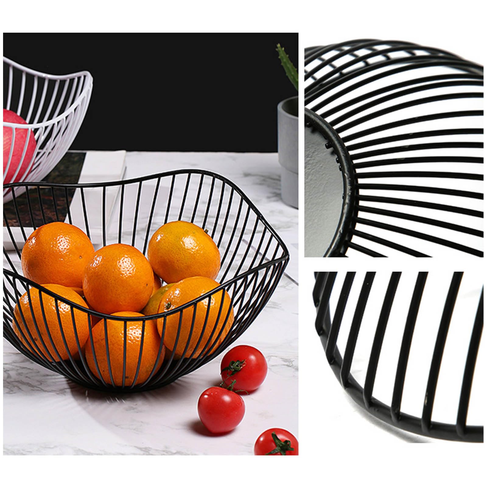 Cestino Pane In Filo Metallico Nero - Rotondo, Resistente, Per Pane, Frutta E Snack, Ideale Per Casa E Hotel
