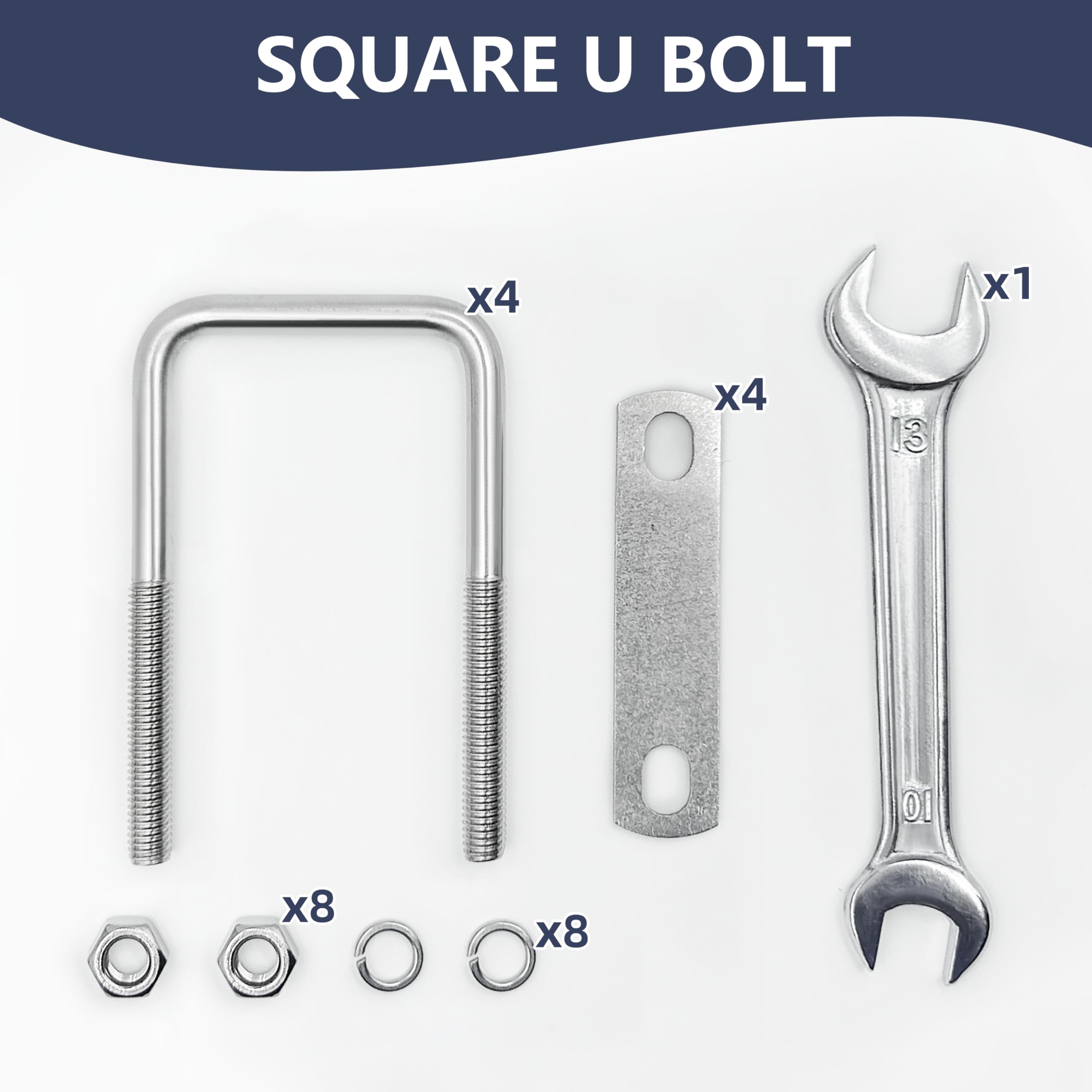 M8 Stainless Steel U-Bolts - 4 Sets, FREE SHIPPING -3 M8 Stainless Steel U-Bolts - 4 Sets, FREE SHIPPING -3