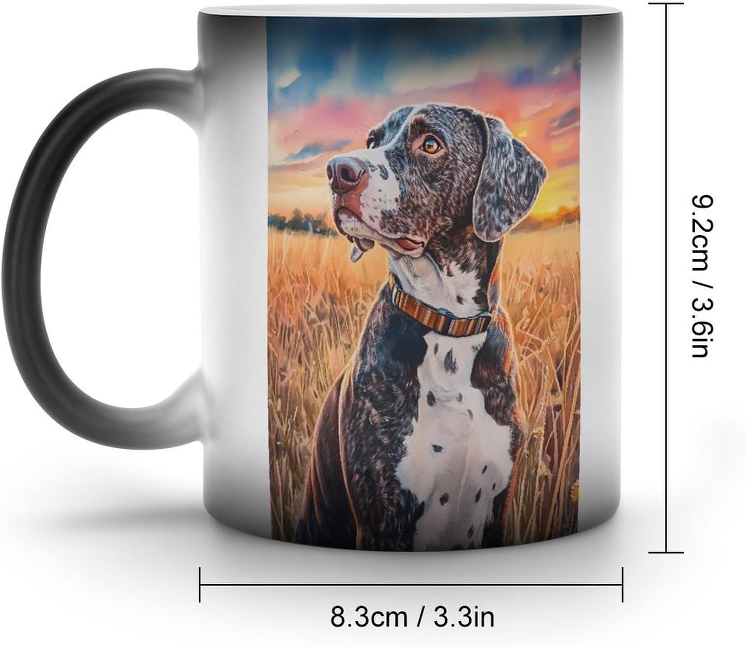 Watercolor Portrait of Dog Funny Color Changing Coffee Mug Ceramic Magic Cup Personalized Discoloration Tea Mugs