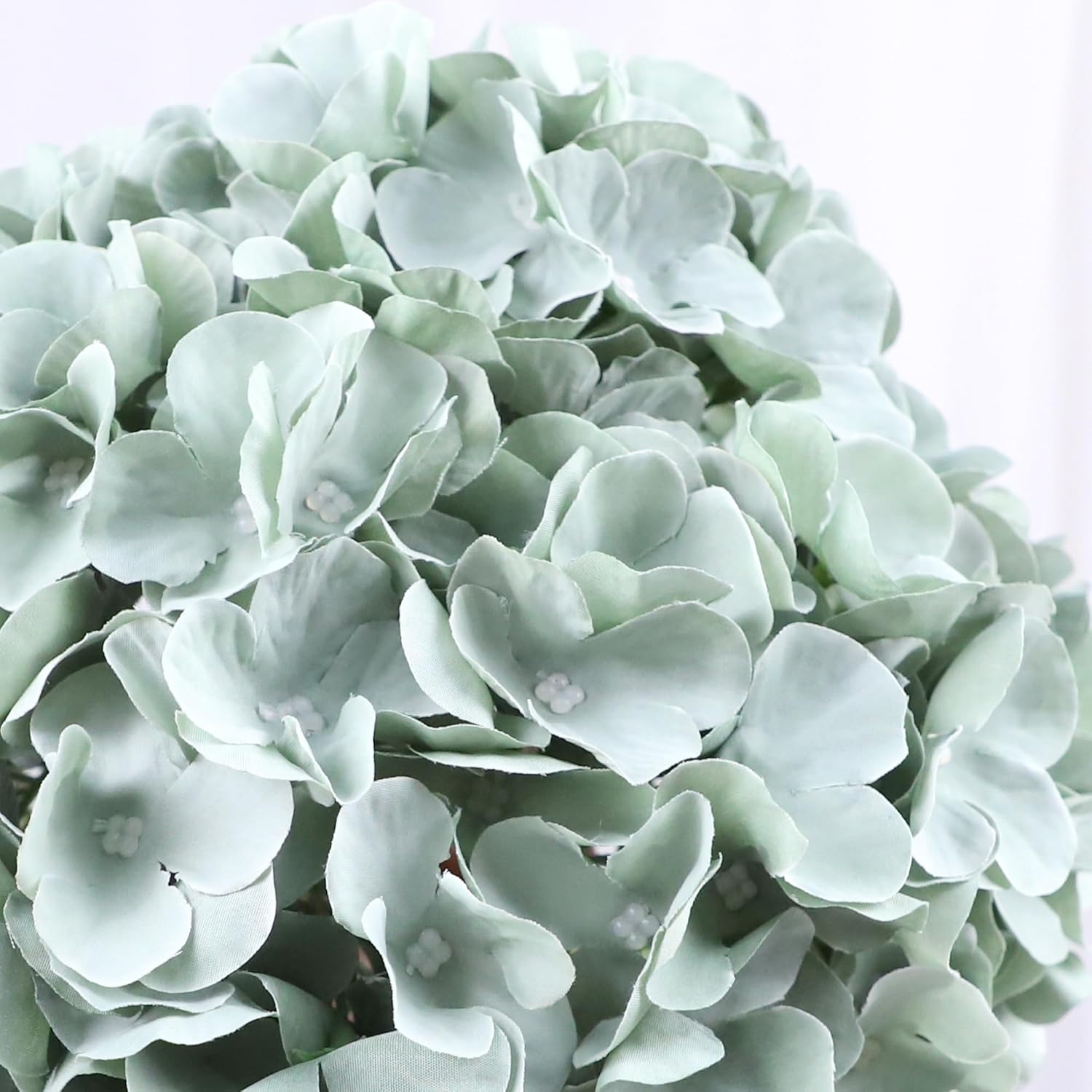 AVIVIHO 65pcs Fake Flowers Sage Green Hydrangea Artificial Flowers Bulk (Not Squished, No Steaming Need) Silk Flowers with Stems for Wedding Decor,Home,Baby Shower,Table Centerpieces Decoration - Image 7
