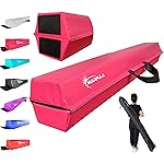 MARFULA 6 FT / 8 FT / 9 FT / 10 FT Balance Beam Folding Floor Gymnastics Equipment for Kids, Non Slip Base, Gymnastics Beam for Training Home Gym Use Pink