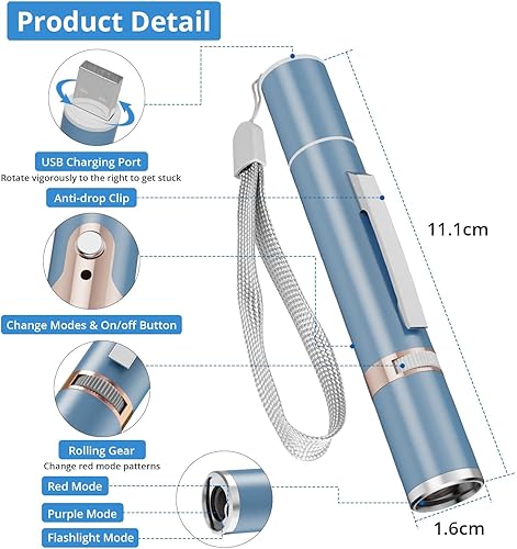 Miniatura 5 de Juguete para gatos de 2 piezas, recargable por USB, largo alcance, 5 modos, juguete interactivo para gatito, perro, gato, ratón para interiores