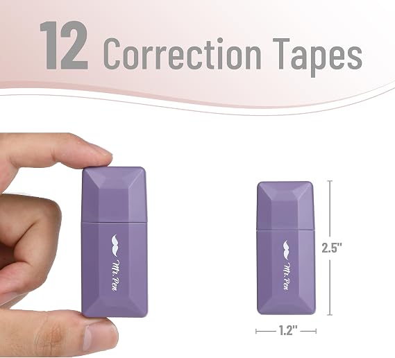 Mr. Pen- Correction Tape Bulk, 0.2 x 236, 12pcs, Pastel Colors, Cute Correction Tape