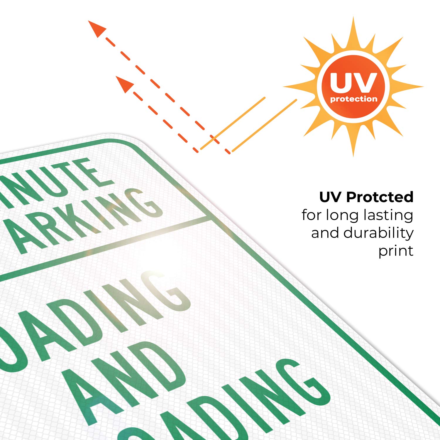15 Minute Parking Sign, Loading and Unloading Zone, 18x24 Inches, 3M EGP Reflective .080 Aluminum, Fade Resistant, Easy Mounting, Indoor/Outdoor Use, Made in USA