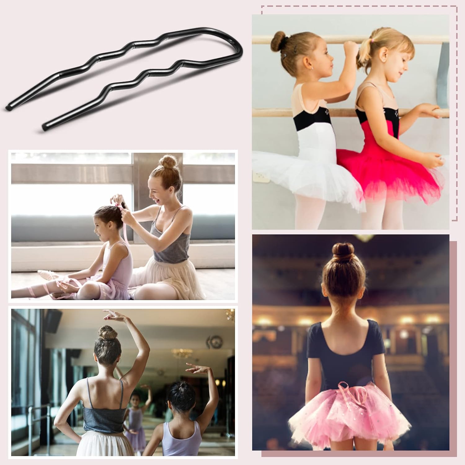 50Pcs 3 Inches U Shaped Hair Pins Ballet Bobby Pins Curved Bobby Pins Hair Pins for Women Girls Thick Thin Long Curly Hair with storage box