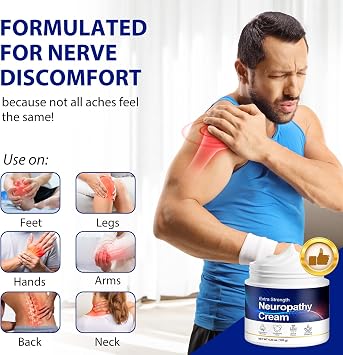 Neuropathy Cream for Feet, Legs & Hands – Lightweight, Plant-Based Formula with Cooling Comfort, 120g 1Pack