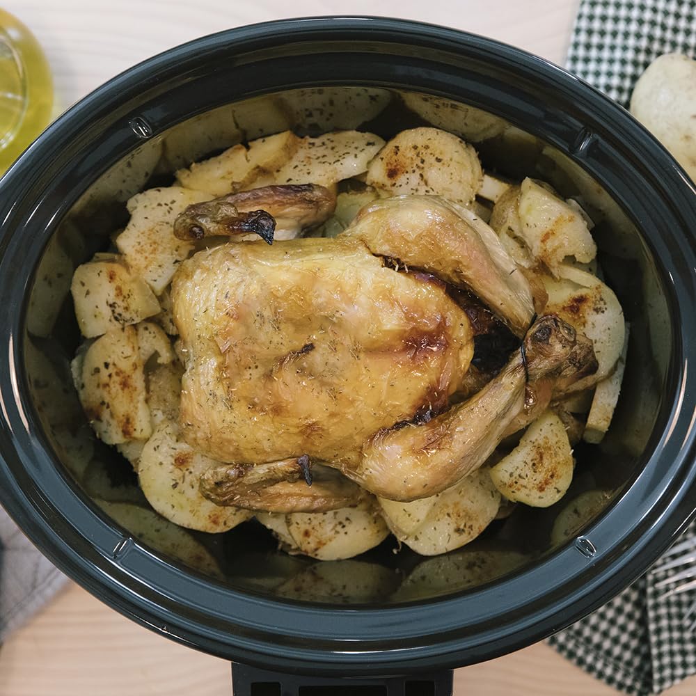Cecotec Pentola a Cottura Lenta - Slow Cooker 5.5 L Digitale ChupChup Matic. 240W, Vasca Ceramica, Coperchio Vetro, Programmabile 24 Ore, Timer 20Ore, 2 Livelli di Temperatura, Funzione Mantieni Caldo