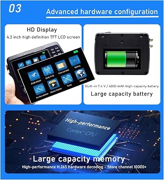 TV Signal Strength Meter, V10 Finder ProSatellite Signal Finder Meter Satellite Meter Satfinde Digital Satellite Finder 4.3 Inch LCD Satellite Finder,Camping Essentials