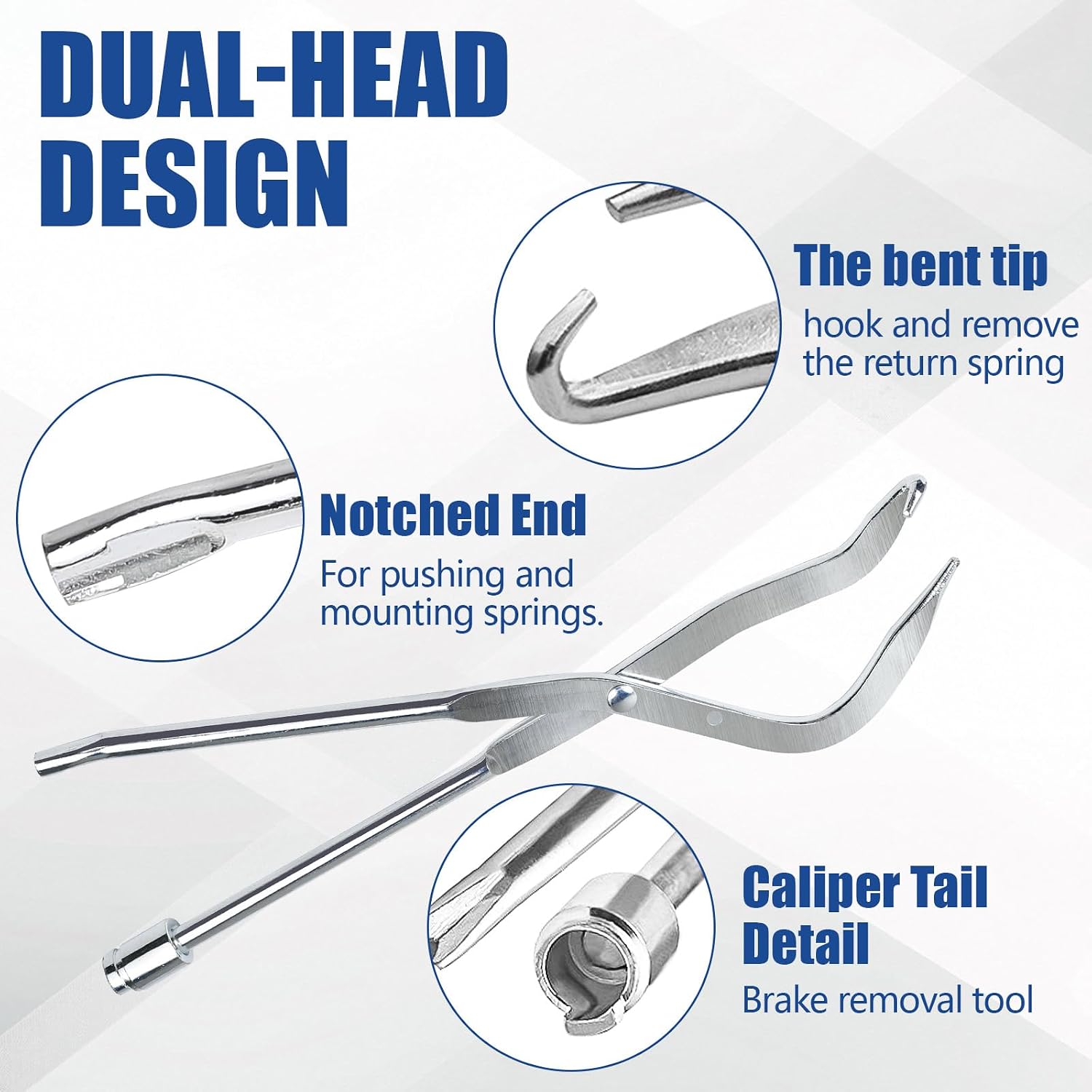 Brake Spring Pliers, Professional Double Ended Tool for Drum Brake Shoe Return Spring Removal and Installation, Drumbrake Adjusting Tool Kit, Car Accessories (Small Spoon+Pliers) image 3