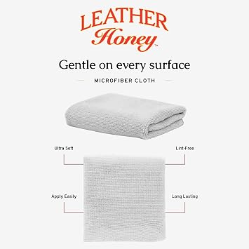 Leather Honey Lint-Free Application Cloth: Microfiber Cloth for Use with Leather Conditioner and Cleaner. Made in The USA Since 1968