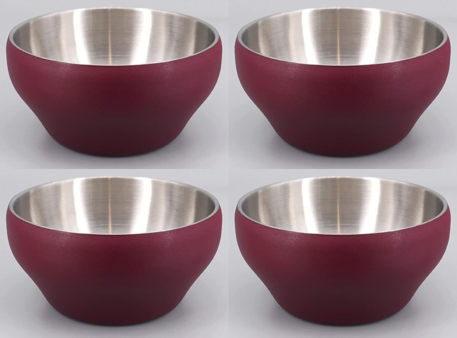Stainless Steel Double-wall Vacuum Insulated Bowl, 24 oz, Perfect bowls for serving ice cream, hot soup, or queso (4 Pack, Teal)