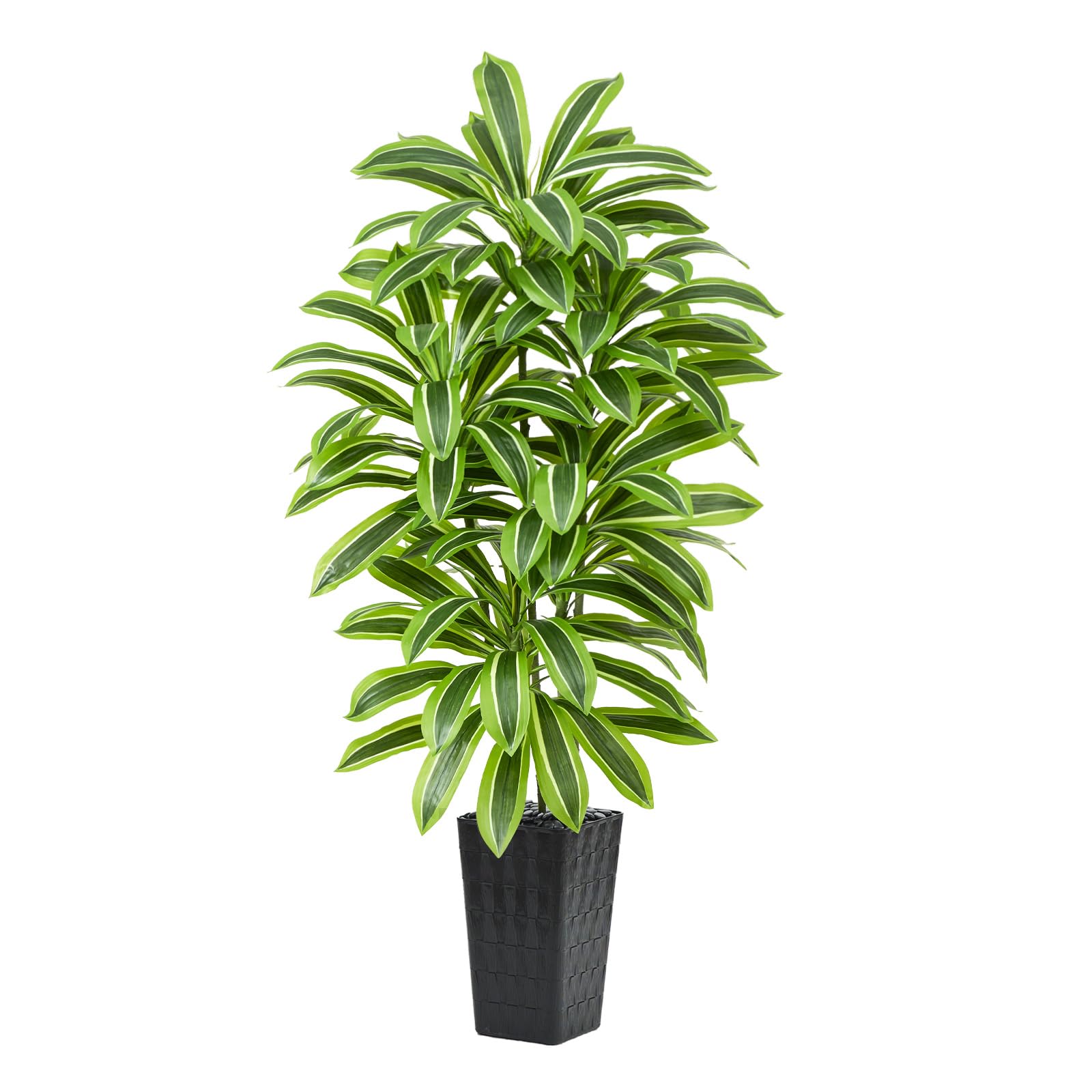 TXABL 6FT Artificial Dracaena Plant, Large Artificial Plants with Black Tall Planter, 180cm Tall Fake Yucca Tree with Lifelike Leaves, Faux Tree for Indoor Outdoor Home Office Bedroom Modern Decor