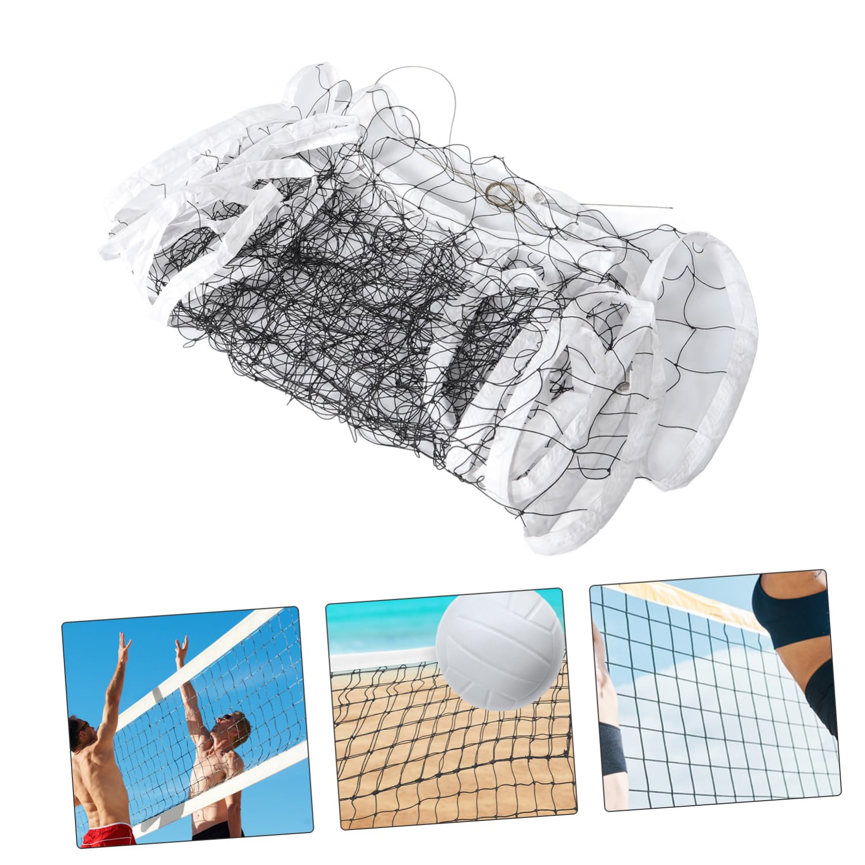 BRIGHTFUFU Beach Volleyball Net Portable Poles Straps Outdoor Training Net Size for Park Backyard