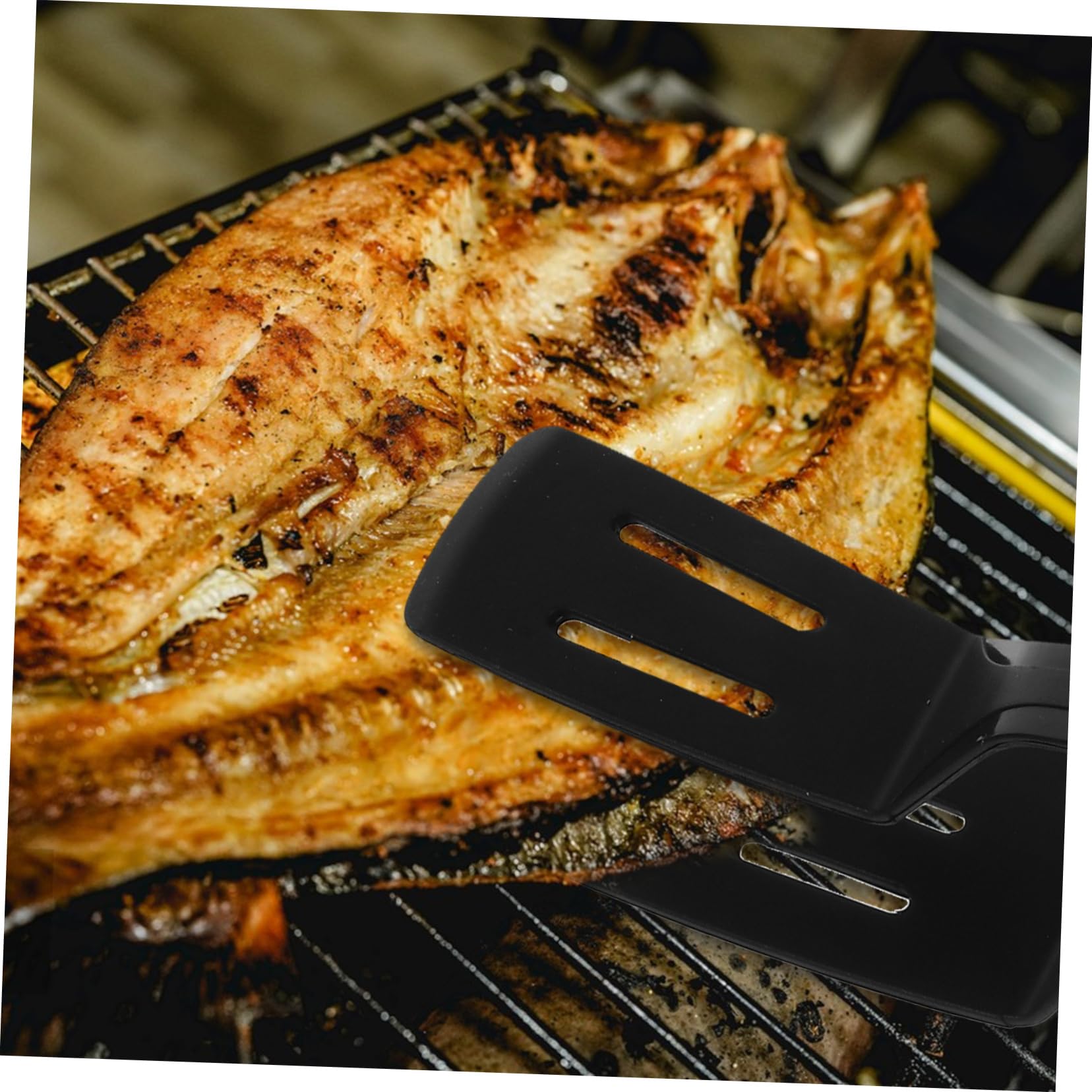 TOPBATHY 4 Stück Fischspatel aus Silikon küchenzange kã¼chenzangen Clip-Ins Hausspatel Kochgerät 2 in 1 Gebratene Steakzange Lebensmittel Pfannenwender für gebratenen Fisch Grillzange