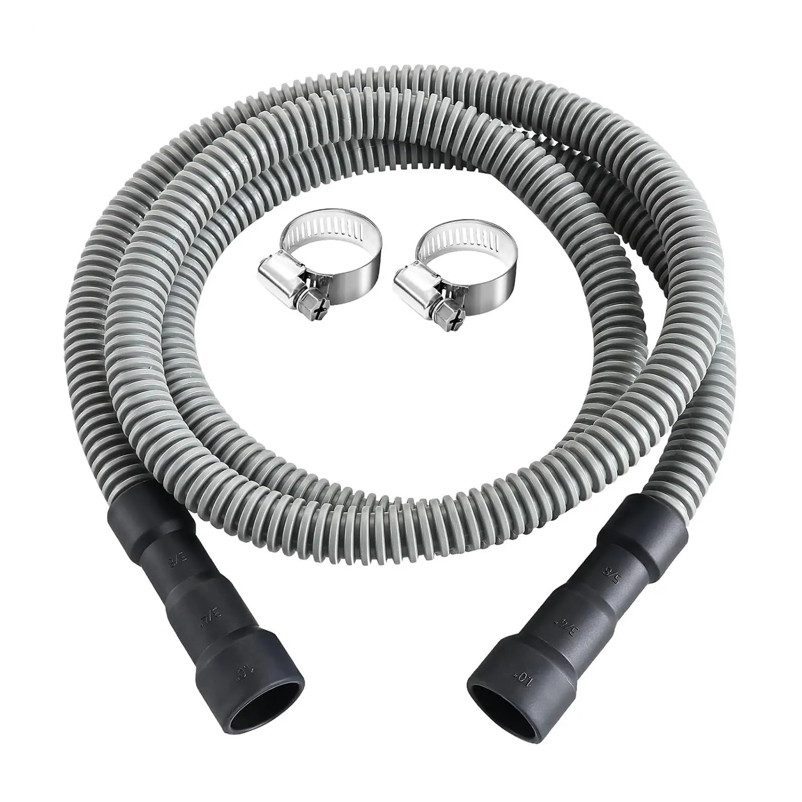 Tuyau machine à laver haute résistance avec collier de fixation robuste