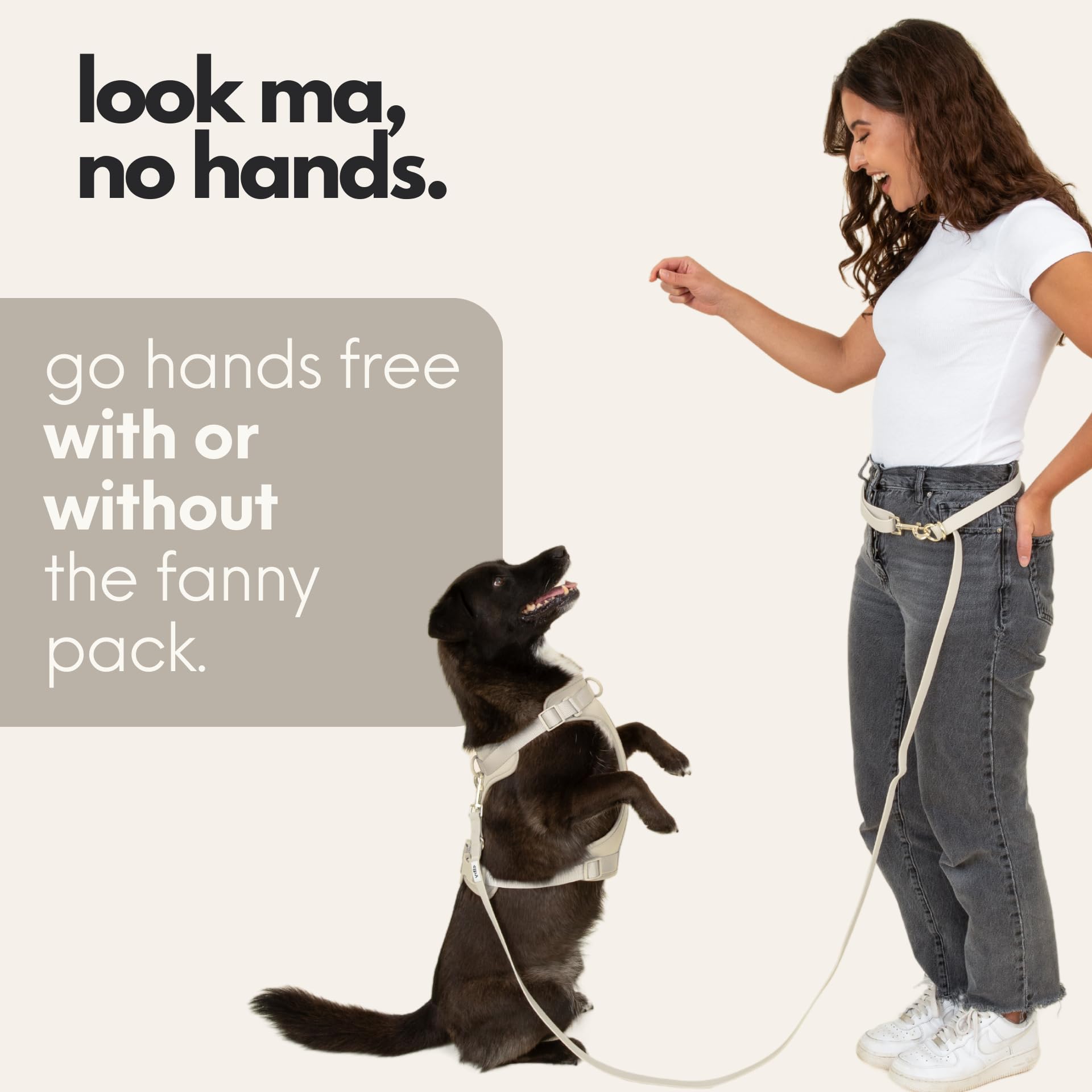 Elby, Laisse Mains Libres pour Chien avec Pochette à friandises, Laisse à bandoulière avec Sac Banane, Sac de Marche pour Dressage d'animaux de Compagnie, Accessoires et Essentiels pour Chiens de
