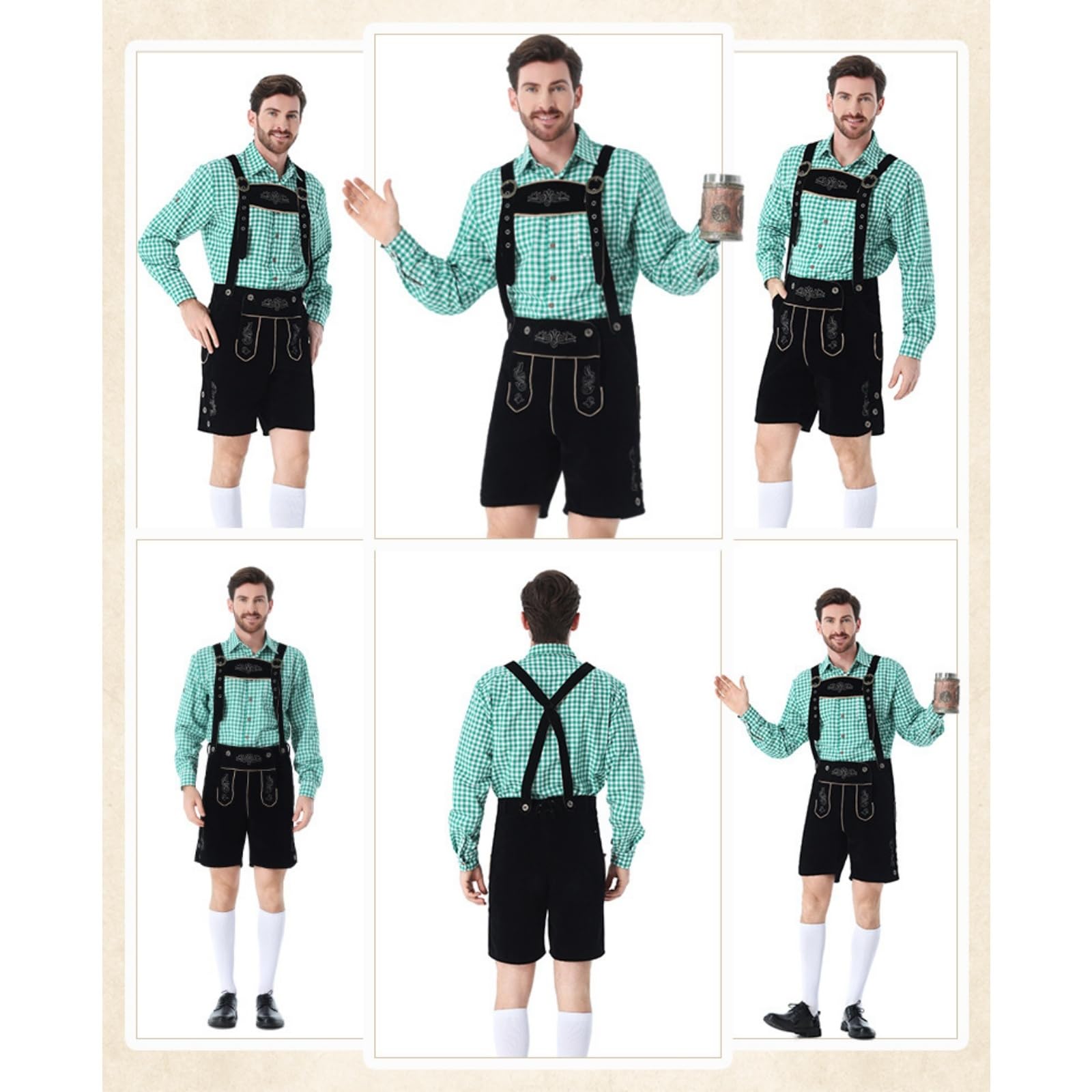 Generico Oktoberfest Costume Uomo Con Bretelle Regolabili Bavarese Party Trachten Vestito Oktoberfest Uomo Carnevale Classico