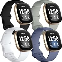 Vista 10 de Getino Compatible con Fitbit Sense 2/ Bandas Sense/Versa 4/ Bandas Versa 3 para Mujeres y Hombres, Accesorios Deportivos de Silicona, Banda
