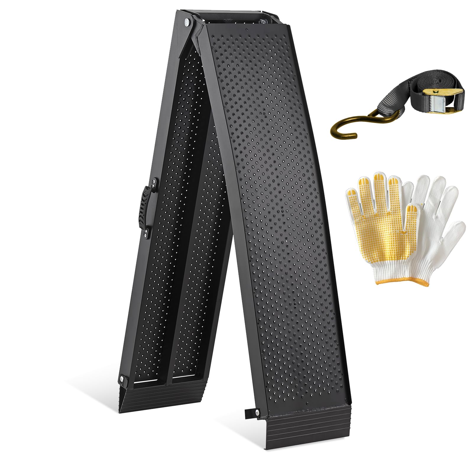gardhom Rampe per Auto Pieghevole 340Kg Alluminio Rampe di Carico Portatile 228x28x4.5cm Rampa Moto, Adatta A Tosaerba, Biciclette e Quad