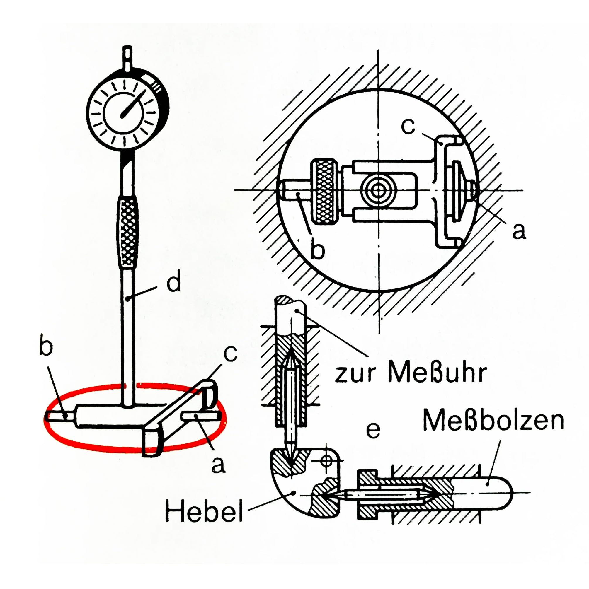 ASIMETO Innenfeinmessgerät 18–160 mm, mit Messuhr 0,01 mm, Bohrungsmessgerät