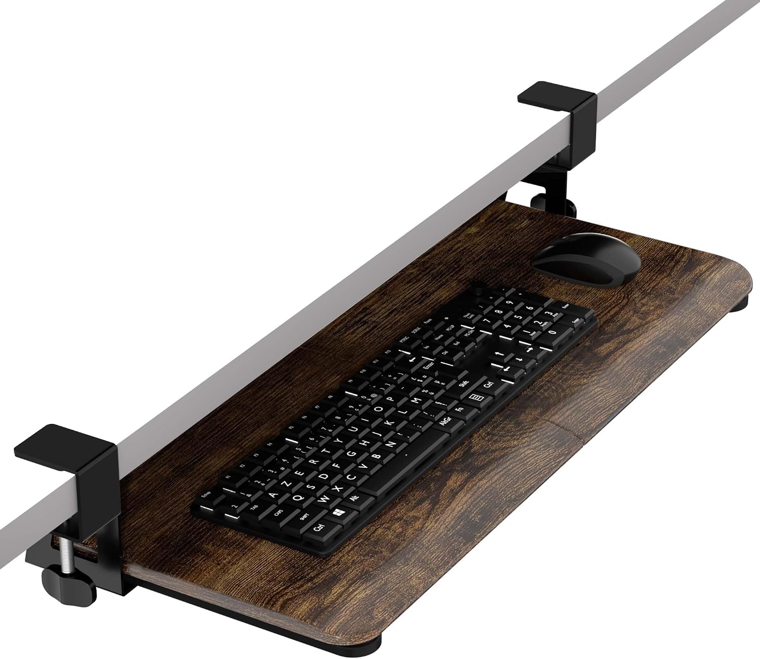 ERGOMAKER Keyboard Slider Keyboard Tray Retrofit Keyboard Slide Clamp Keyboard Drawer Keyboard Bridge Desk Extension Retrofit Desk Expand Keyboard Storage Mouse Storage Possible Easy Assembly Tray