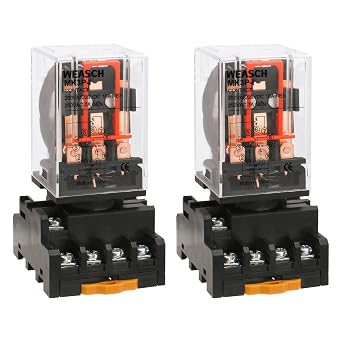 2Pcs Power Relay MK3P-I, AC 110V Coil, DPDT, 11 Pin, with Plug-in Terminal Socket Base PF113A 2