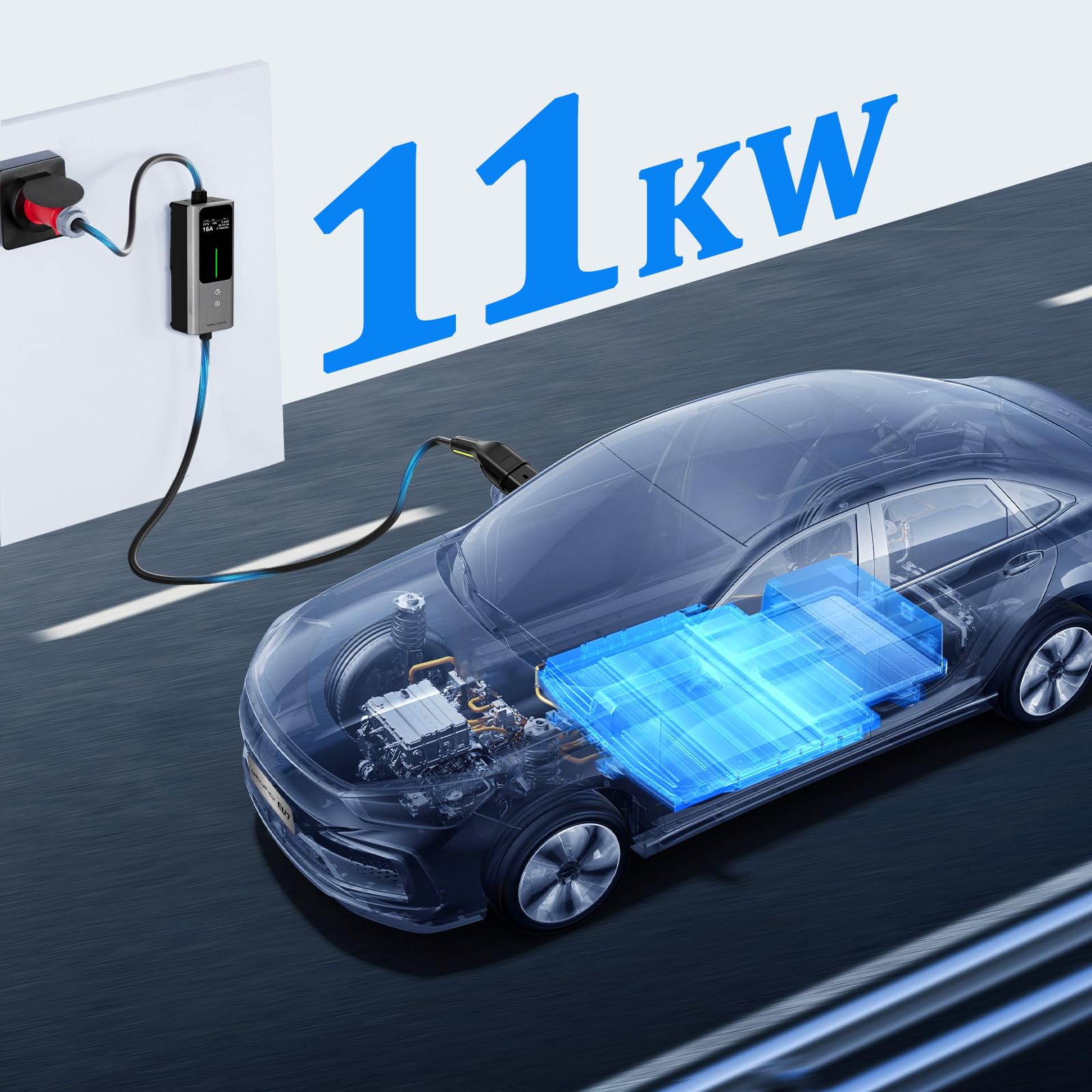 Colonnina Ricarica Auto Elettrica 11kW | 6-16A | 5m