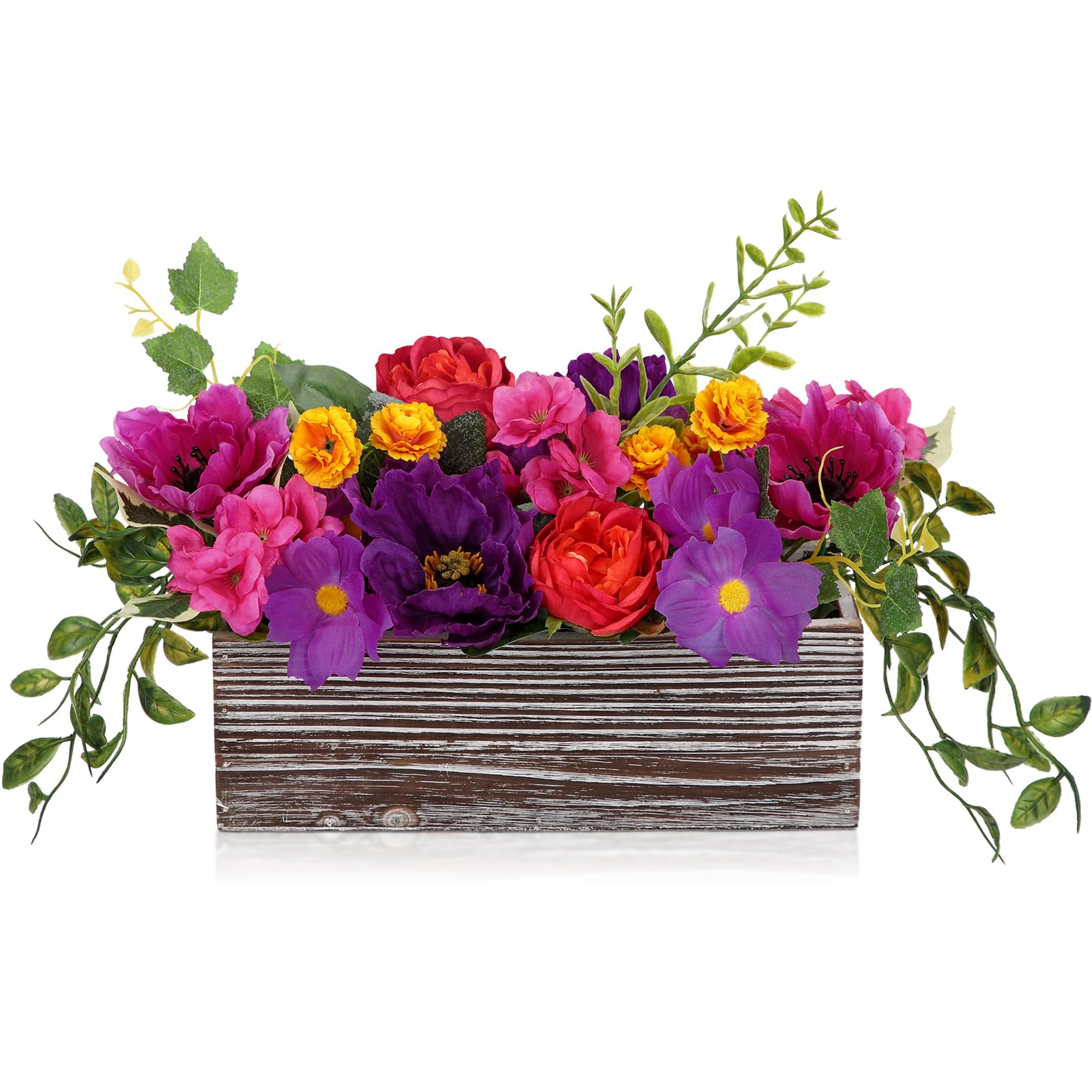 DILATATA Flower Arrangement with Wooden Vase