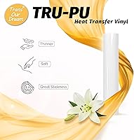 Vista 2 de TransOurDream Tru-PU Rollo de vinilo de transferencia de calor, vinilo blanco mate de 12 pulgadas x 8 pies para Explore AIR 2, Maker, Cameo, vinilo