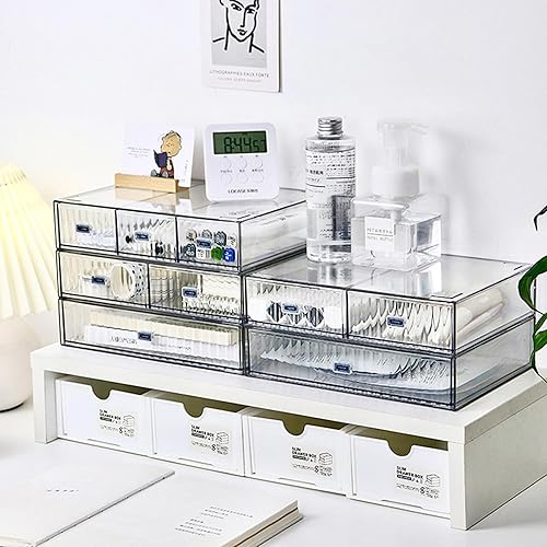 Miniatura 4 de Organizador de cajones de escritorio, organizador de escritorio apilable de suministros de oficina, cajón de almacenamiento de plástico de plástico,