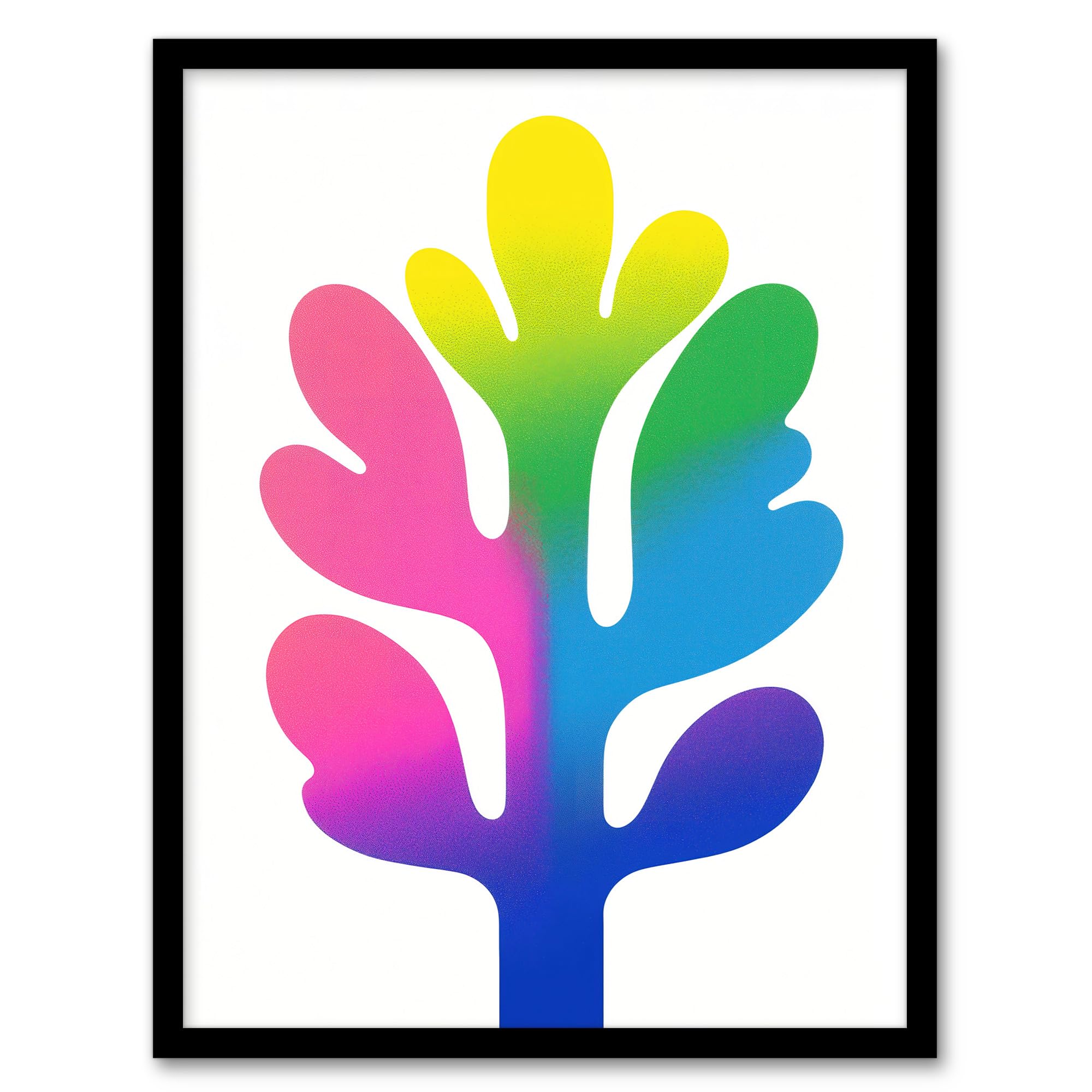 Artery8 Matisse Style Colourful Tree Modern Plant Lover Living Room Artwork Framed Wall Art Print A4