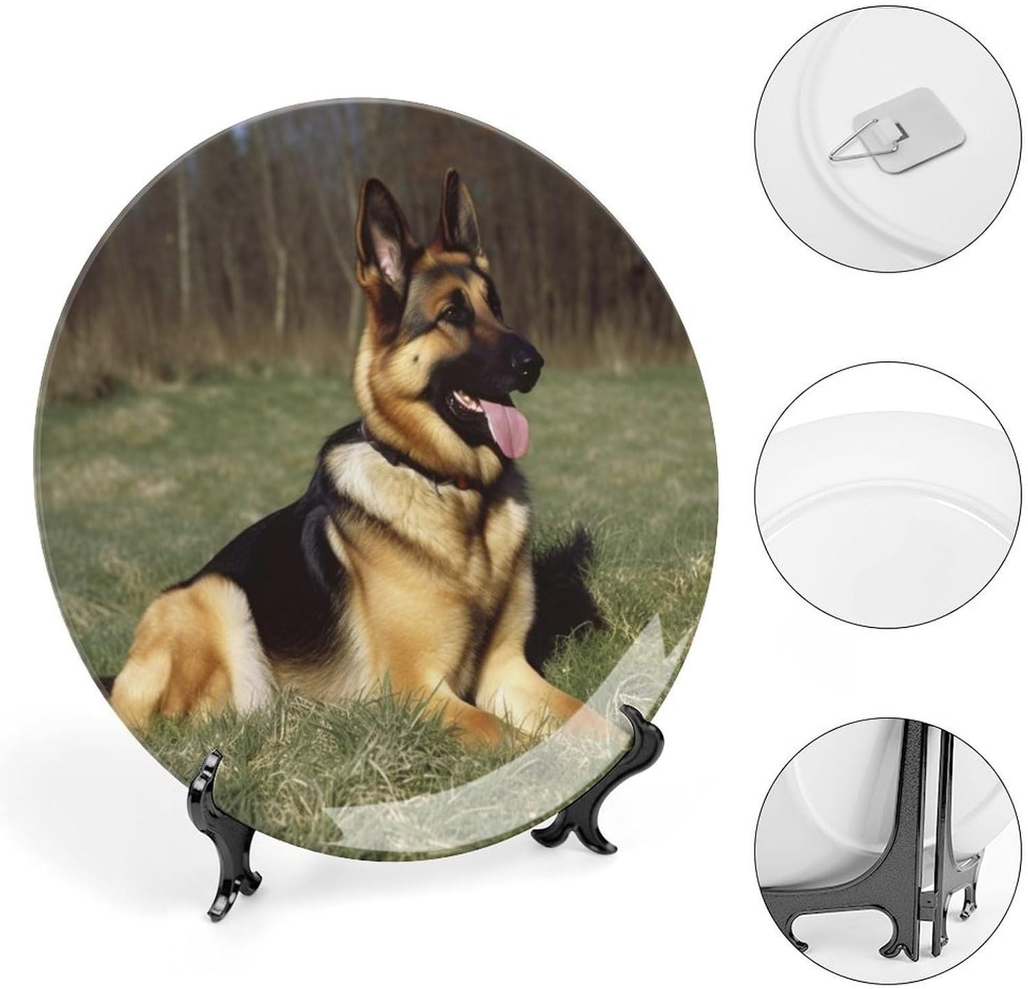 German Shepherd Dog Ceramic Decorative Plate for Home, Bone China Plates image 4
