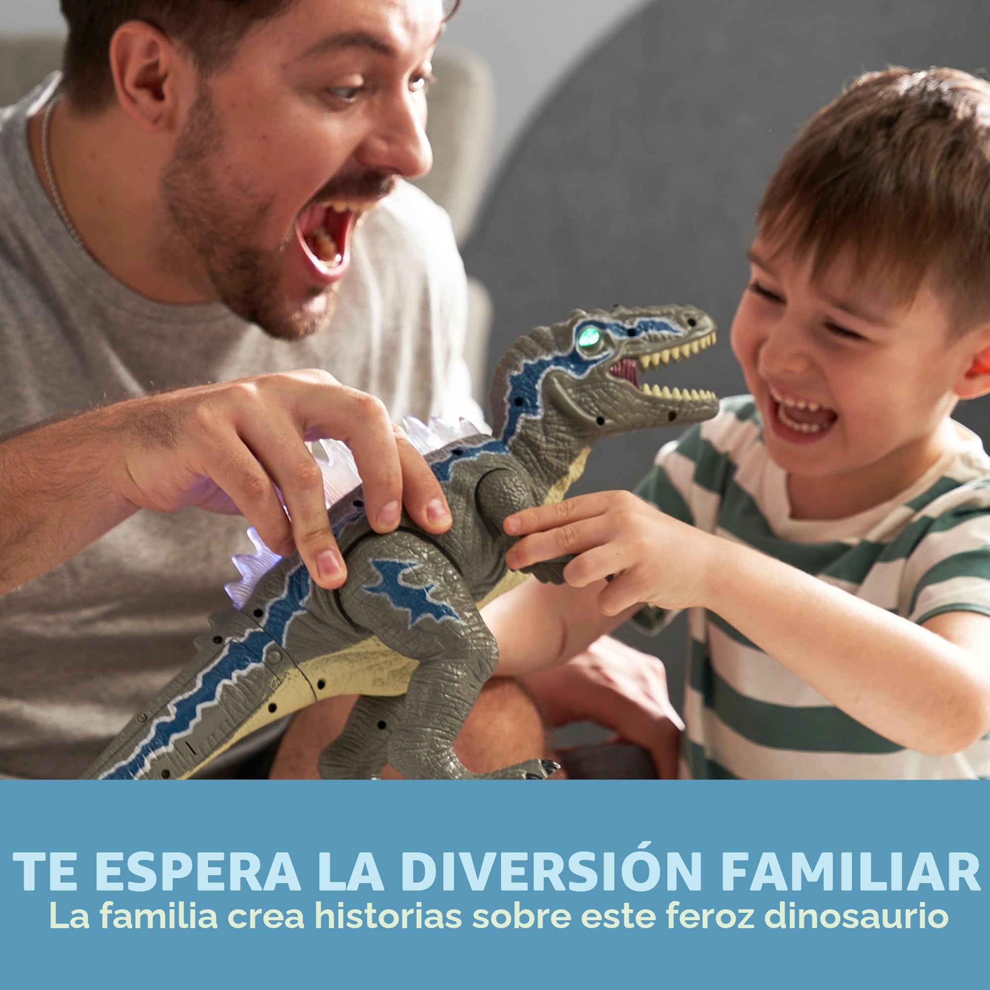 SYNCFUN Juguetes de Dinosaurios de Control Remoto para Niños y Niñas de 3 4 5 6 7 Años, Dinosaurios T-Rex Realistas Que Caminan y Rugen, Regalo de Cumpleaños y Navidad para Niños y Niñas Qequeños
