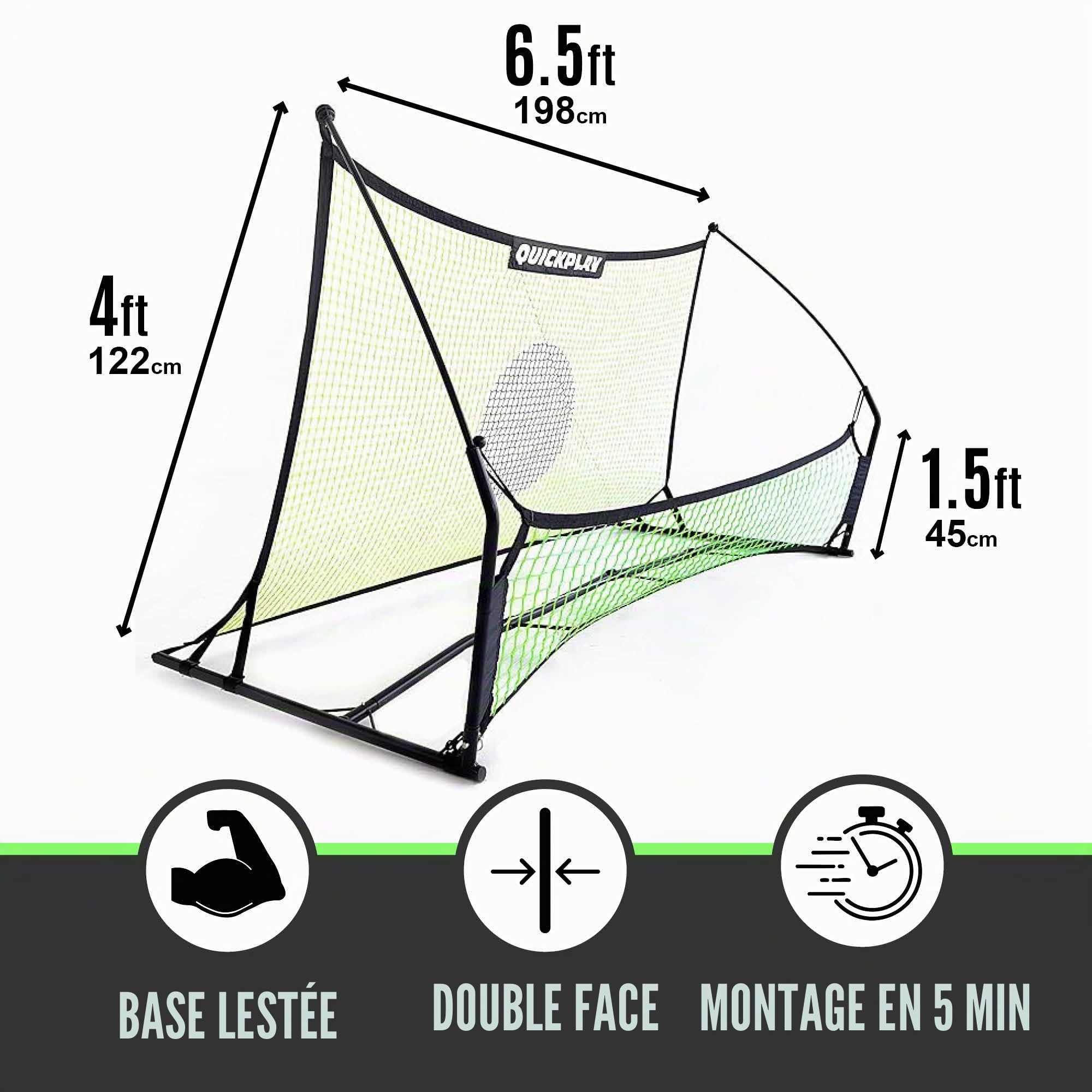 QUICKPLAY Tekkers Trainer Filet de Rebond Football Portable, Double Filet à Rebond, Entraînement Football