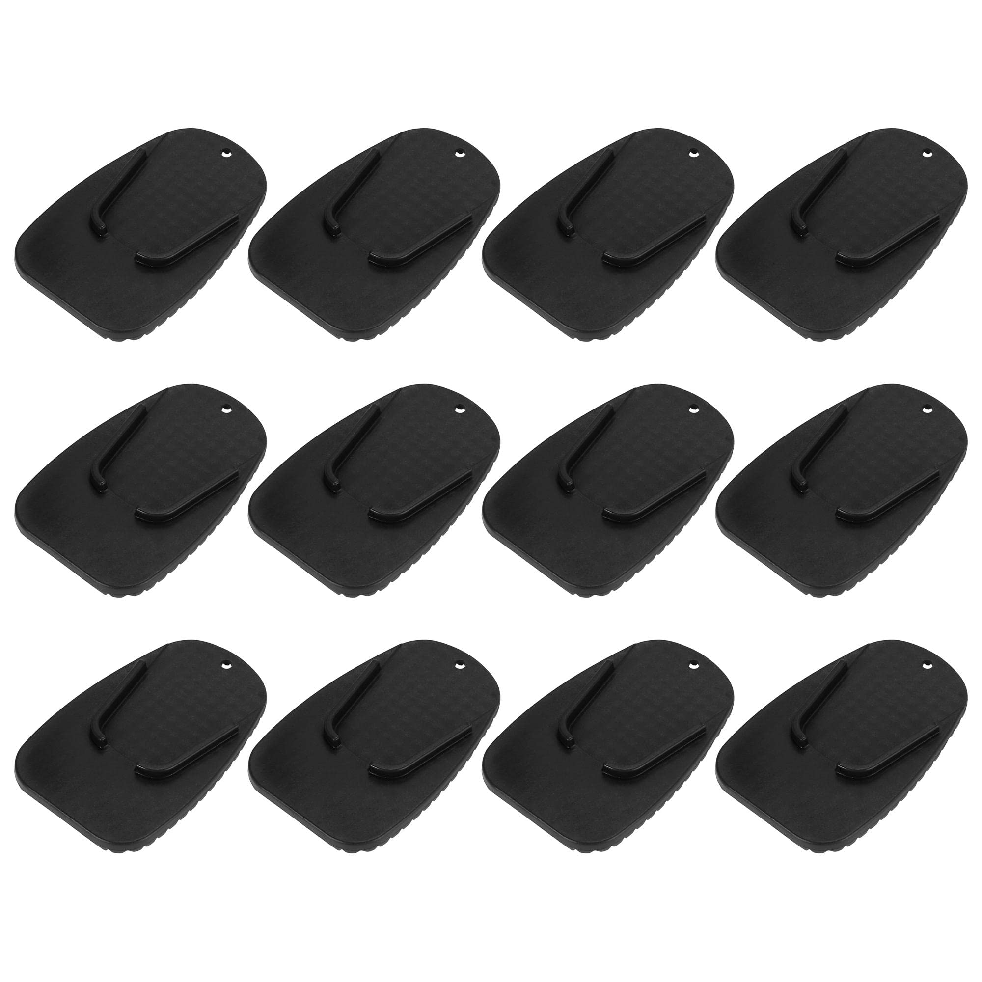 Motoforti 12pcs Motorcycle Kickstand Pad Support Plate Pad Parking Stand Side Stand Extension Pad Black