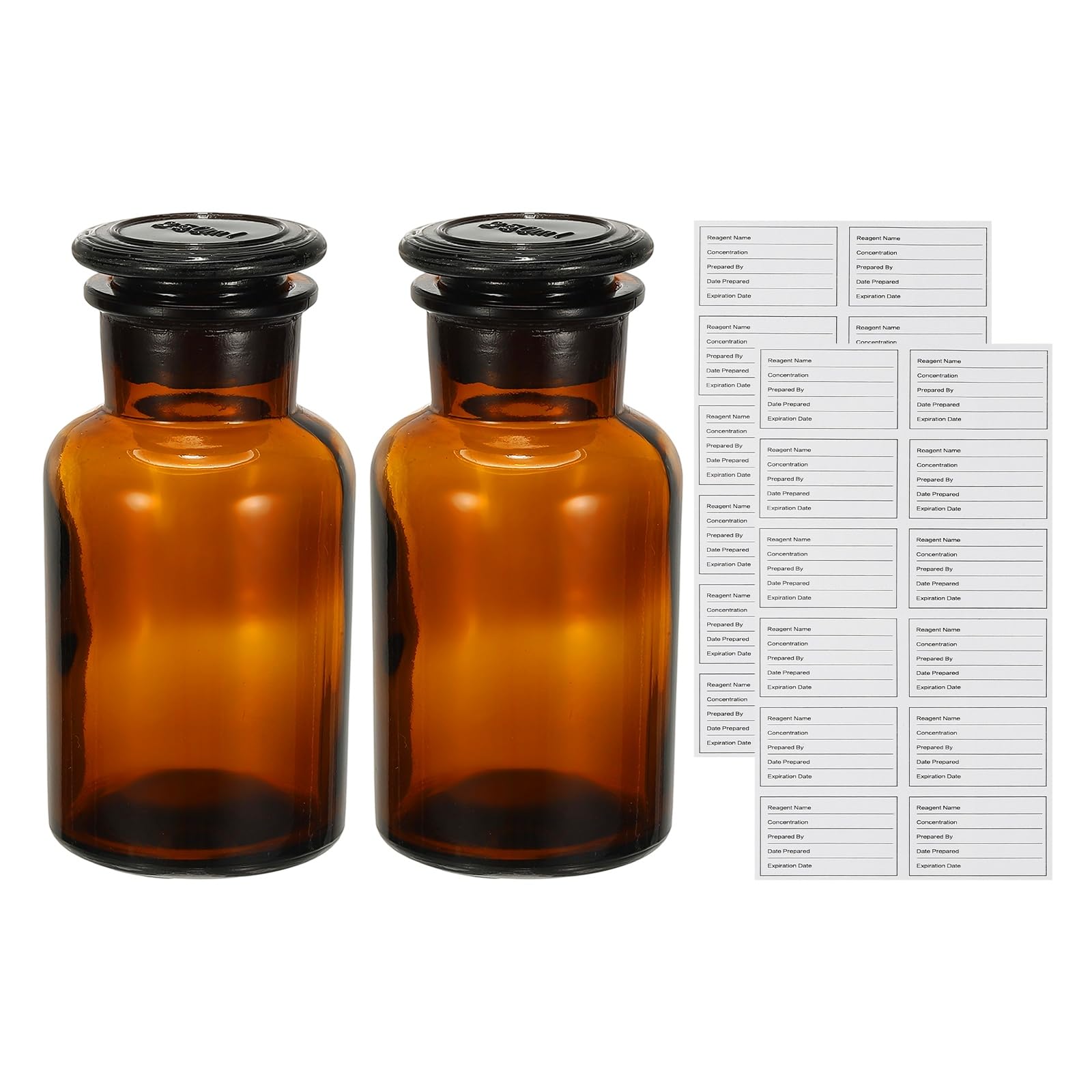 Flacon réactif en verre contre l'évaporation des liquides de laboratoire