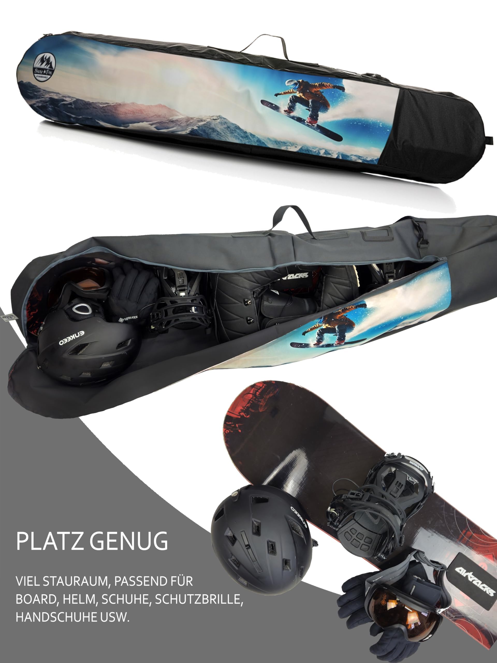 BambiniWelt by Rafael K. Zaino da snowboard per bambini, borsa da snowboard per bambini, molto spazio