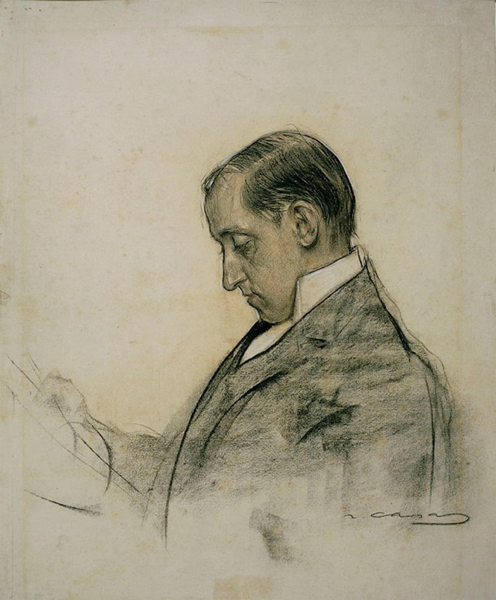 ARTXLXXBN Famous Painting Canvas Artwork Graffiti Print Portrait of Miquel Utrillo by Ramon Casas Y Carbó Portrait Canvas Image for Home Decor 60x90cm