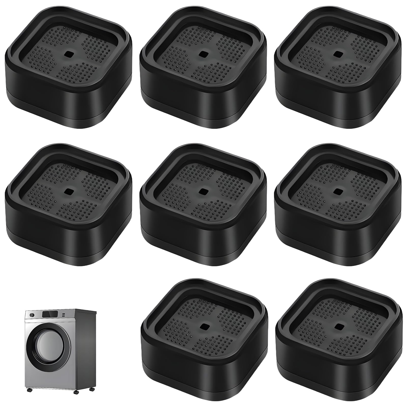 iuiiaii 8 Pcs Washing Machine Stand, Bed Risers Furniture Risers for Sofas Square Furniture Lift, Adjustable Universal Stacking Kit, Suitable for Sofas Tables Chairs Refrigerators