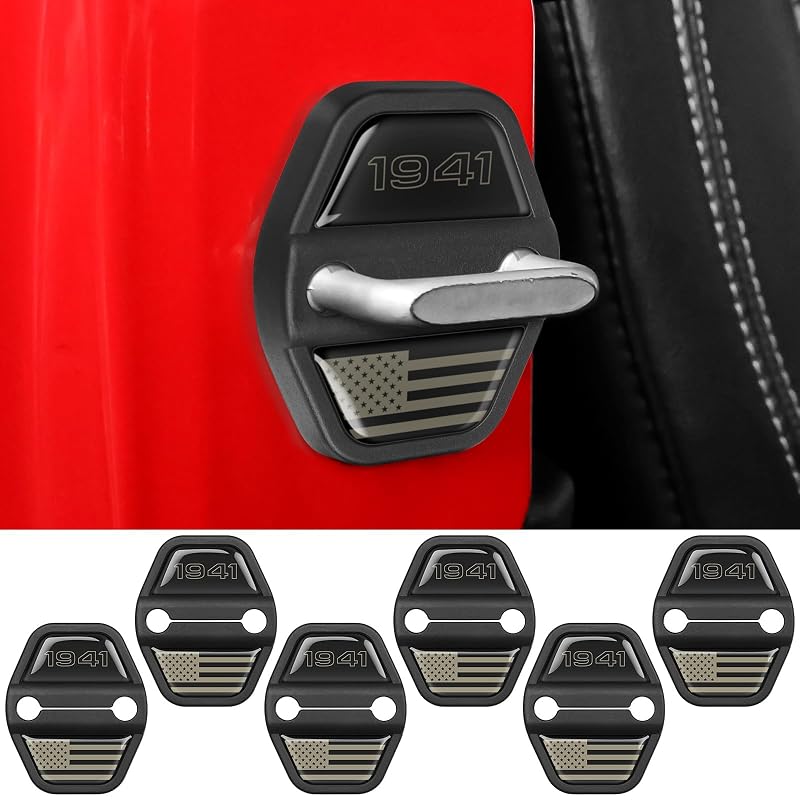 Kit com 6 Protetores de Fechadura de Porta em PP Preto para Jeep Wrangler JL JLU e Gladiator JT 2018–2025 DWKJMYCP