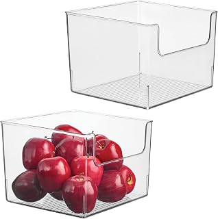 iDesign Open-Front Storage Bin, Clear, Set of 2