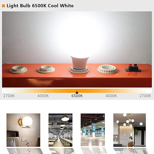 Miniatura 4 de Bombillas LED A19 de 6500 K, color blanco frío, 12.3 W, base de tornillo mediano E26, 1710 lúmenes, equivalentes a 100 W, bombillas LED no