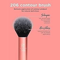 Vista 4 de Real Techniques Flawless Base Brush Set With Ultra Plush Custom Cut Synthetic Bristles and Extended Aluminum Ferrules to Build Coverage for Every